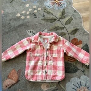 Gap 2T Pink and White Checkered Jacket Shacket